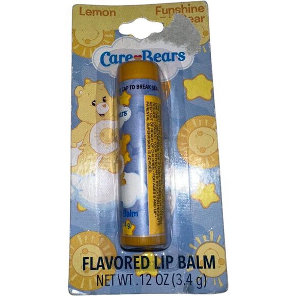 Care Bears Flavored Lip Balm Funshine Bear Lemon Lotta Love Beauty - Picture 2 of 5